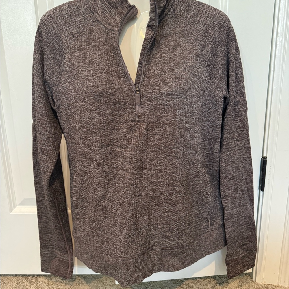 Heather Brown Quarter-Zip Pullover - image 1